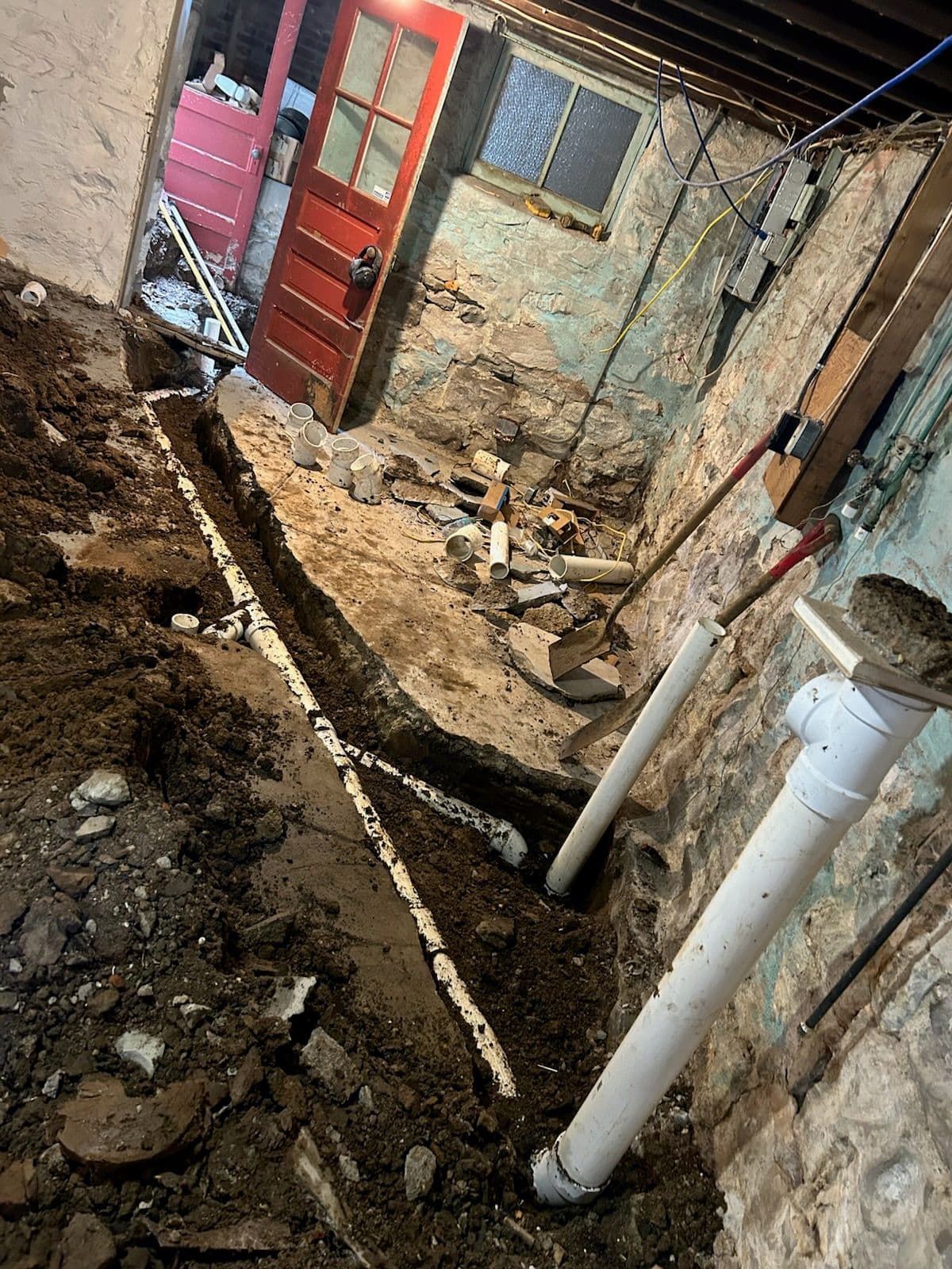 Sewer Lateral Replacement for Basement Renovation